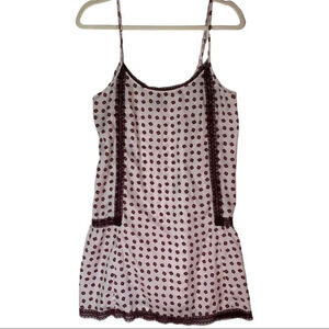 Aerie Y2K Patterned  Satin Chemise Slip Sexy Pink Size Small